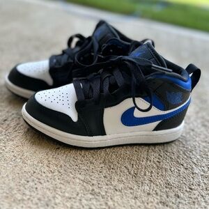 Kids Black and Blue Nike air Jordans